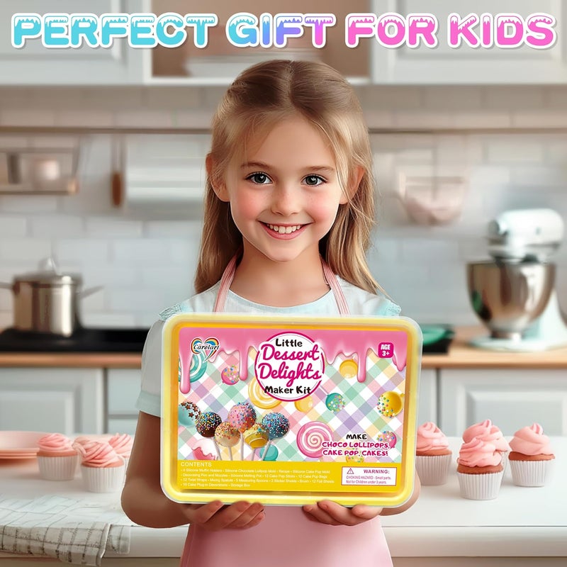 Carrollar Cake Pop Kit,Kids Baking Sets for Kids,Lollipop Making Kit for Girls,Chocolate and Cupcake Making Includes Silicone Cake Pop Mold for Christmas and Halloween,Carolar - Image 5